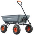 VEVOR 4 Cu.Ft. 600lbs Poly Garden Dump Cart, Heavy Duty 4 Wheel Wheelbarrow Yard Cart Dump Wagon with 10in All Terrain Wheels, Steel Frame and Quick Release System